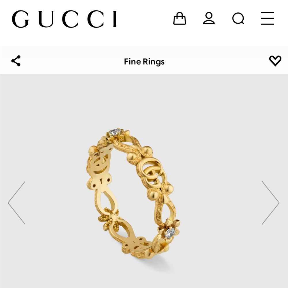 Gucci Flora 18K Ring with Diamonds